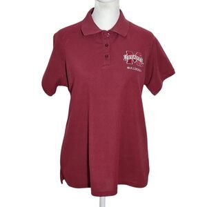 Chestnut Hill Womens Mississippi State Bulldogs Burgundy Polo Shirt Size Medium